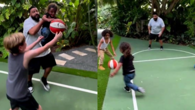 Reactions As DJ Khaled Is Seen Playing Basketball With His Children In New Video