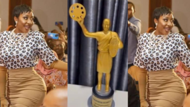 Ini Edo Displays Award She Won At The Rwanda International Movie Awards